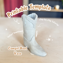 Load image into Gallery viewer, PDF Pottery Template - Cowgirl Boot - Slab Building Pattern - Pottery Tutorial
