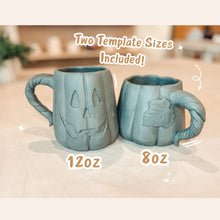 Load image into Gallery viewer, Pottery Templates | Slab Building | Pumpkin Mug | 2 Sizes | Instant PDF Download | Printable
